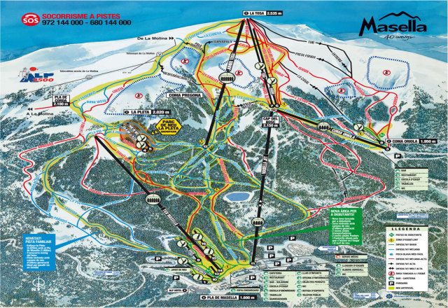 Masella Mapa zjazdoviek