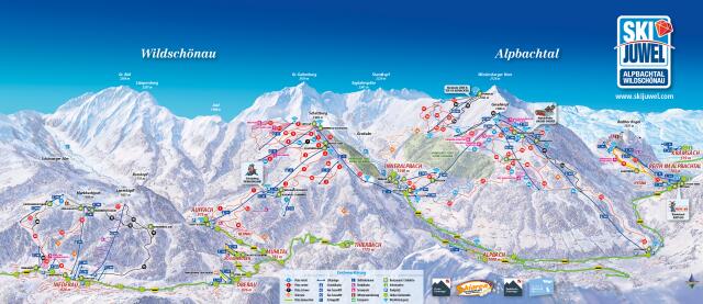 Ski Juwel Alpbachtal Wildschönau Mapa zjazdoviek