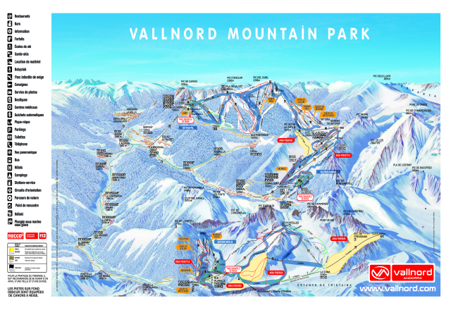 Vallnord / Pal-Arinsal Piste Map