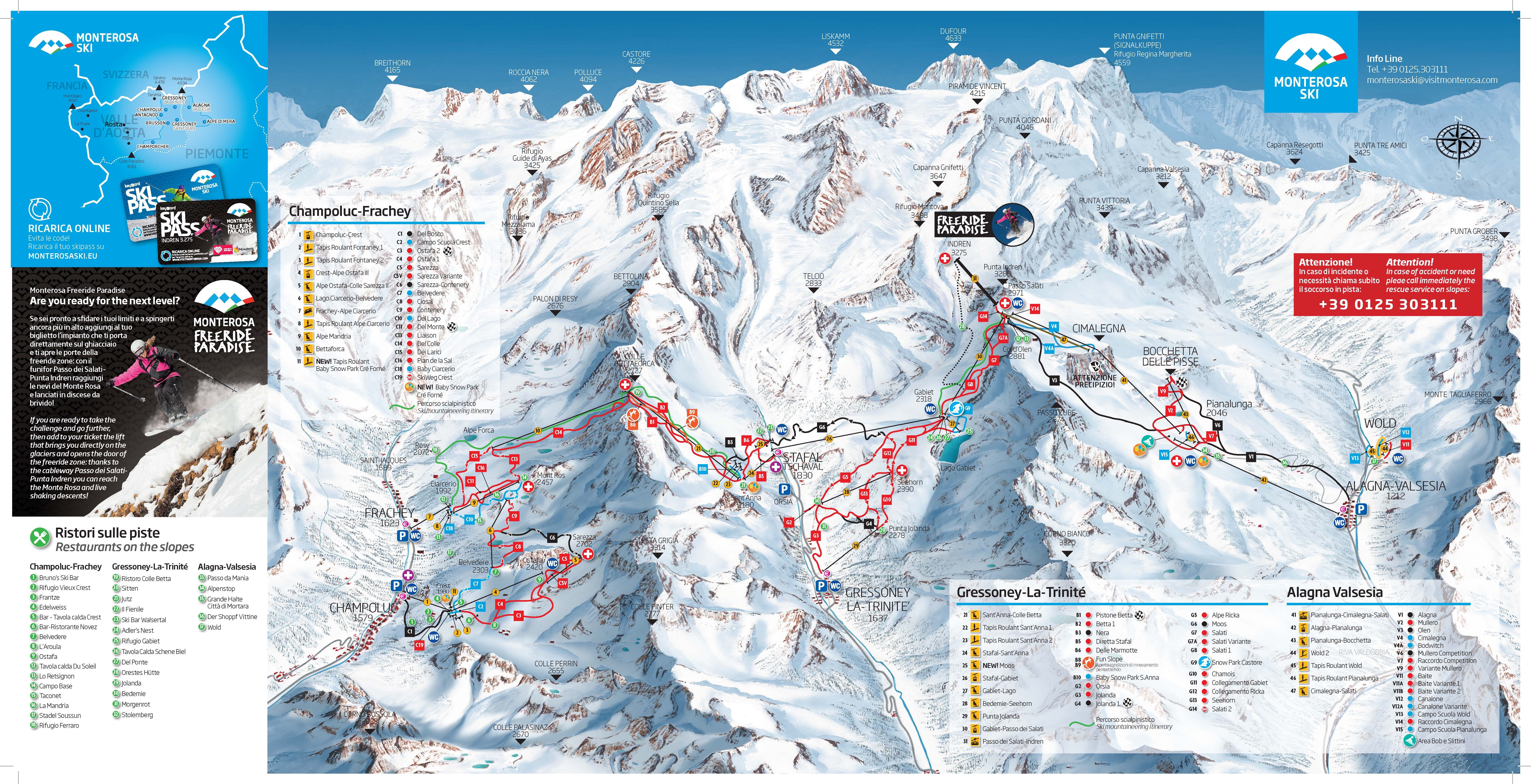 Mappa Delle Piste Da Sci A Champoluc Monterosa Ski
