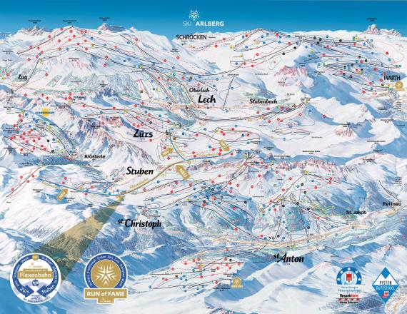 Stuben am Arlberg resort's trail map