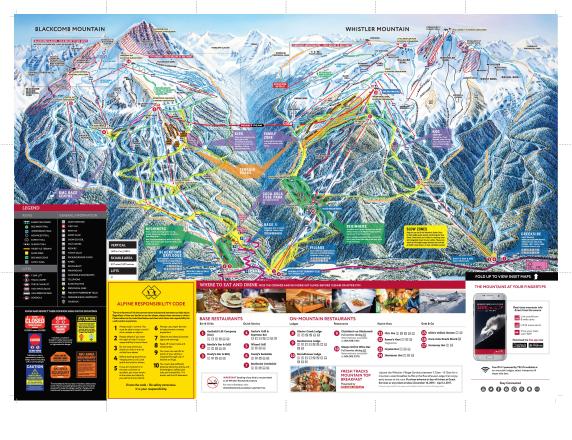 Mappa delle piste da sci a Whistler Blackcomb