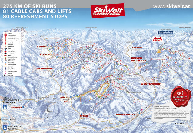 Westendorf - SkiWelt Plano de pistas