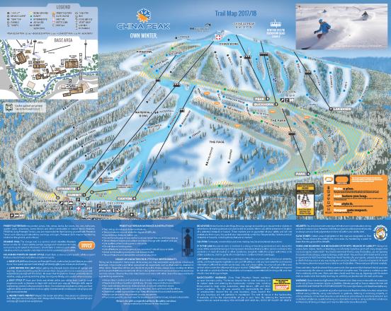 Ski China Peak – mapa tras narciarskich