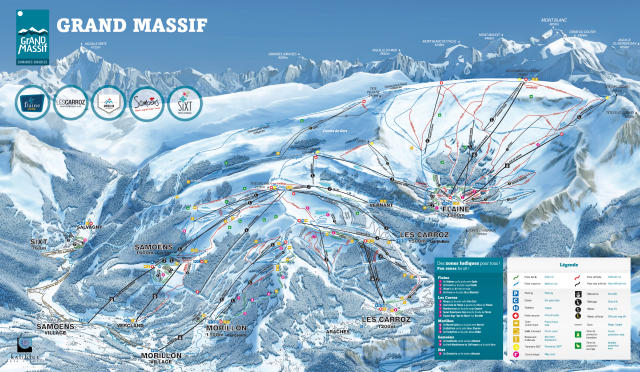 Flaine Mapa zjazdoviek