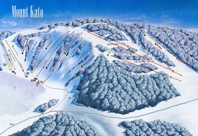 Mount Kato Ski Area – mapa tras narciarskich