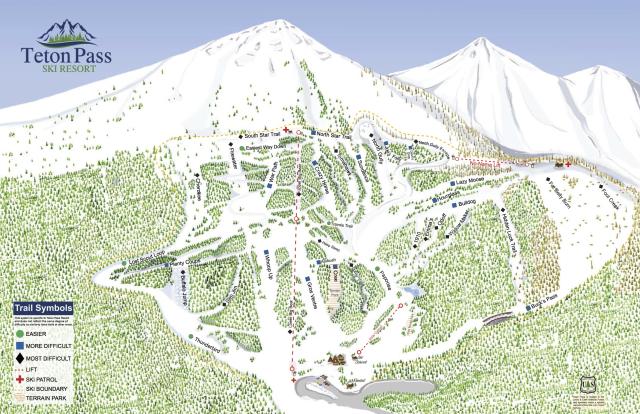 Teton Pass Ski Resort Mapa sjezdovek