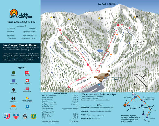 Lee Canyon Mappa piste