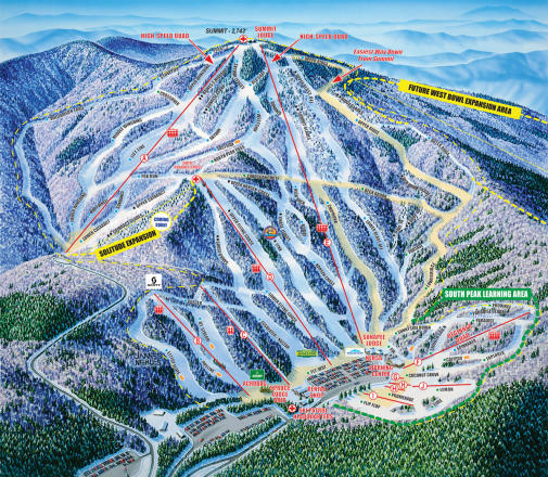 Mount Sunapee Mapa zjazdoviek