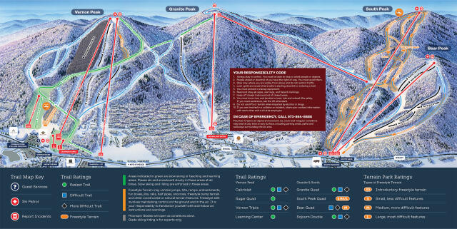 Mountain Creek Resort – mapa tras narciarskich