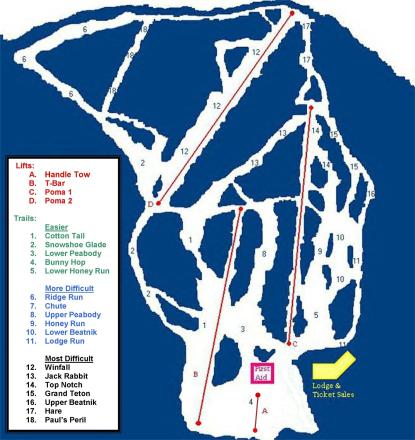 Hickory Ski Center Trail Map