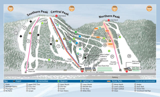 Labrador Mt. Mapa zjazdoviek