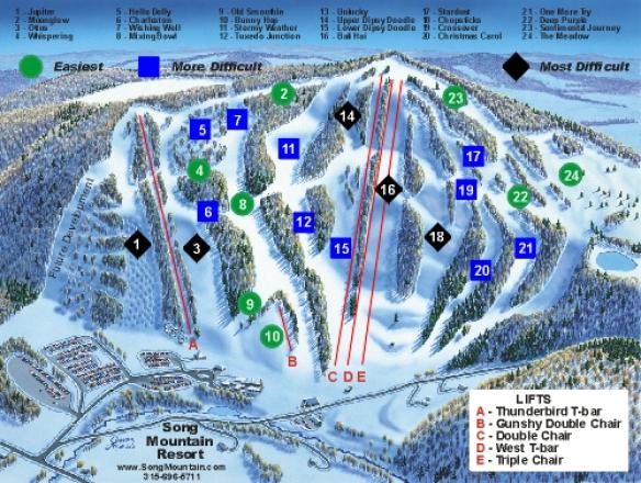 Song Mountain Mappa piste