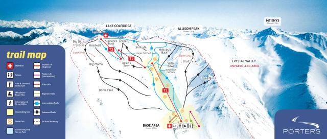 Porters – mapa tras narciarskich