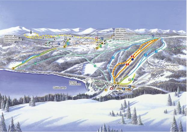 Gålå – mapa tras narciarskich