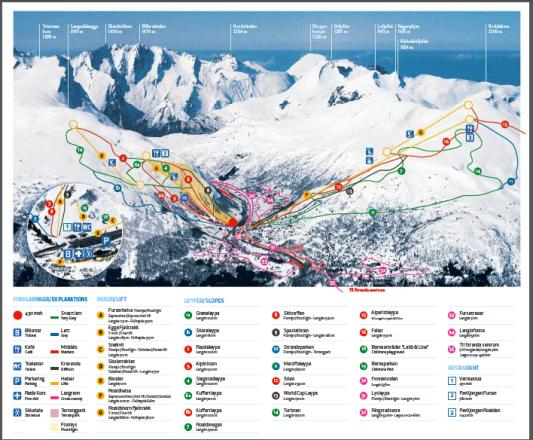 Stranda – mapa tras narciarskich