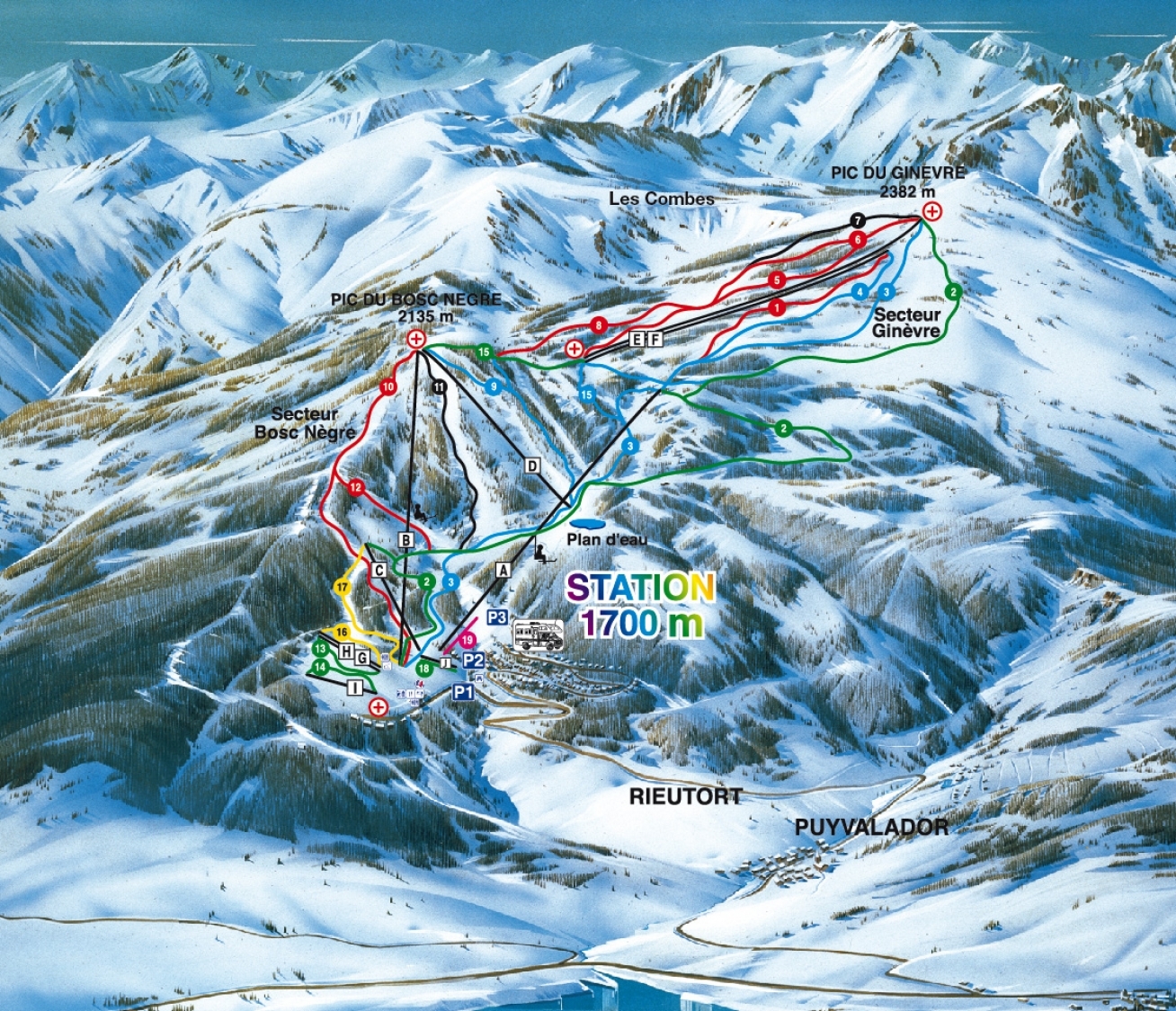 Puyvalador Plan des pistes de ski Puyvalador