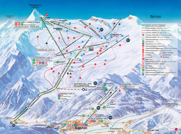 Maiskogel - Kaprun Mapa zjazdoviek