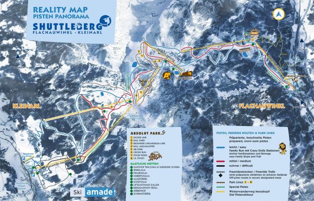 Shuttleberg Flachauwinkl - Kleinarl Mappa piste