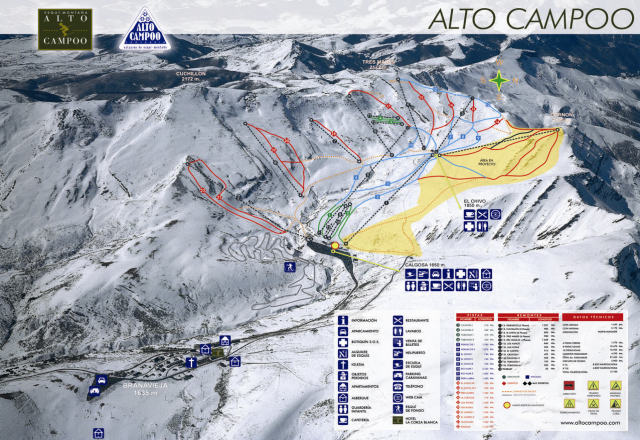 Alto Campoo – mapa tras narciarskich