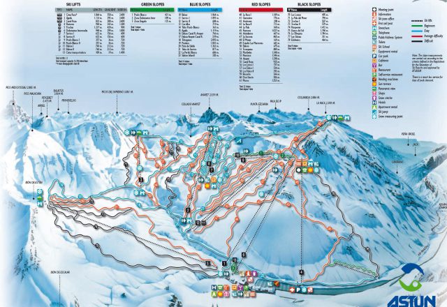 Astún Piste Map