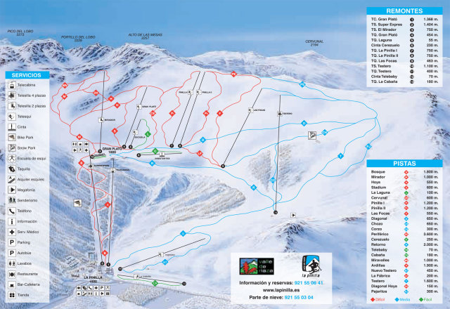 La Pinilla Mapa zjazdoviek