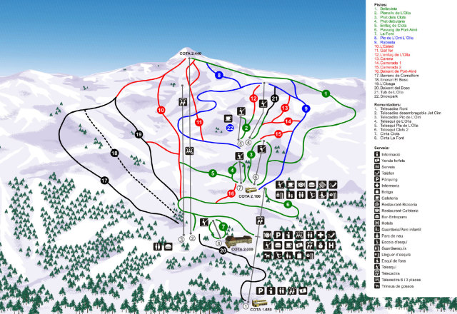 Port Ainé – mapa tras narciarskich