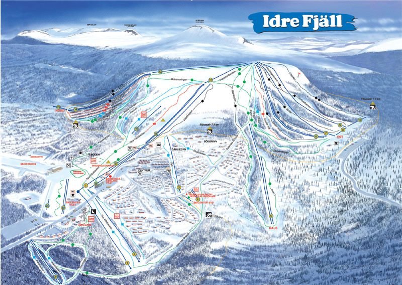 Idre Fjäll Pistenplan | Pistenübersicht Idre Fjäll | Panoramakarte