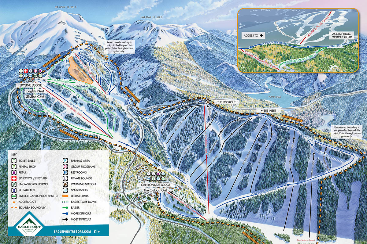 Eagle Point Pistenplan Pistenübersicht Eagle Point Panoramakarte