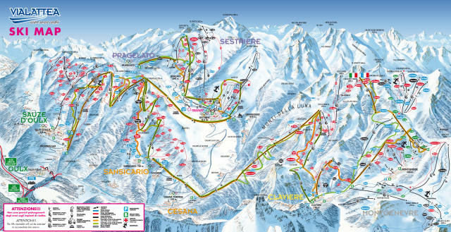 Plan des pistes - Sestrière