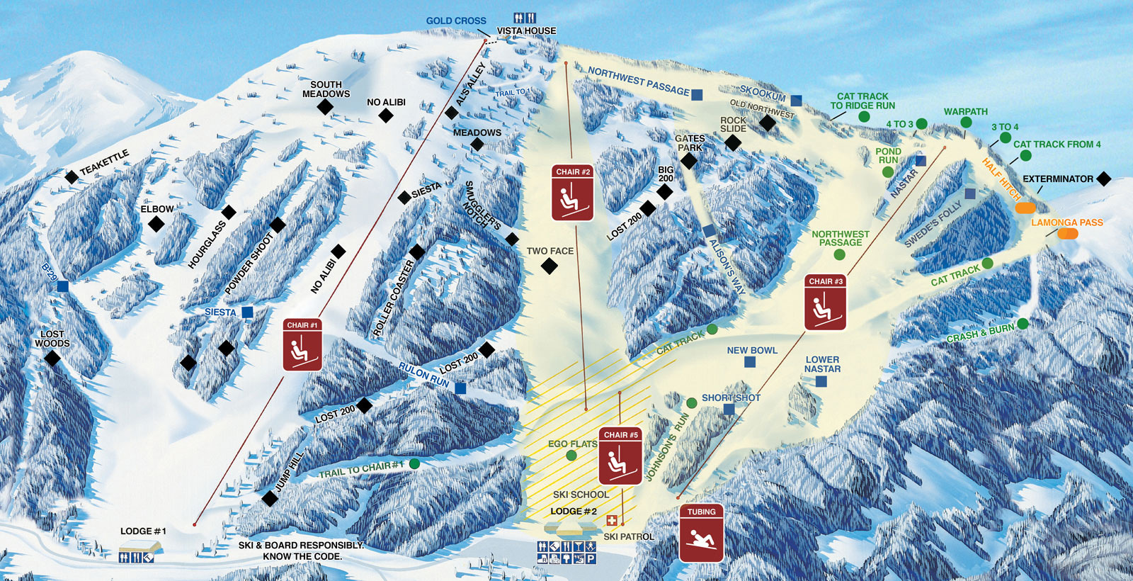 Mt. Spokane Ski and Snowboard Park Trail Map | OnTheSnow